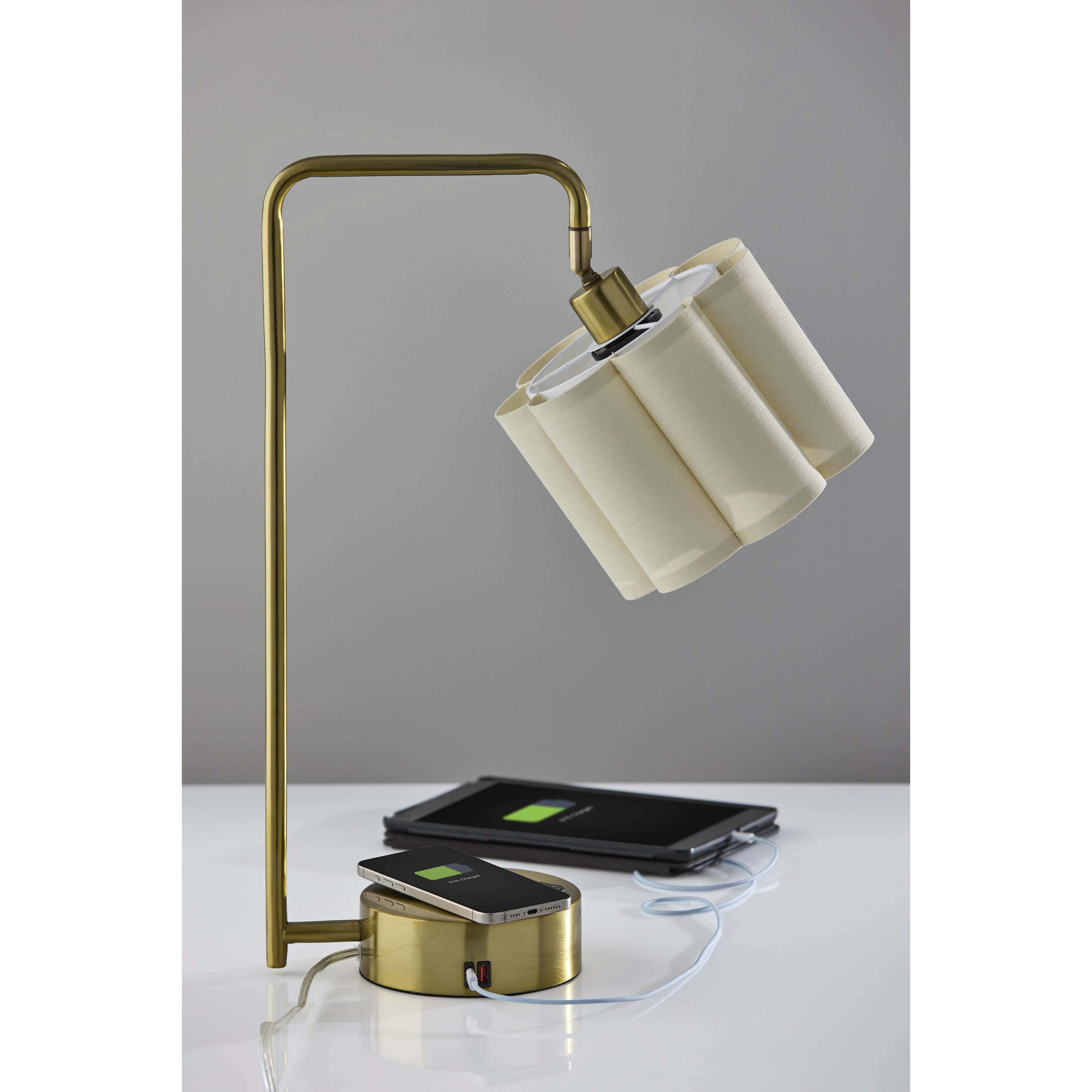 Dover 22.25 inch 60.00 watt Antique Brass Supercharger Desk Lamp Portable Light