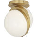 Michael Berman Brut 1 Light 7 inch Modern Brass Flushmount Ceiling Light