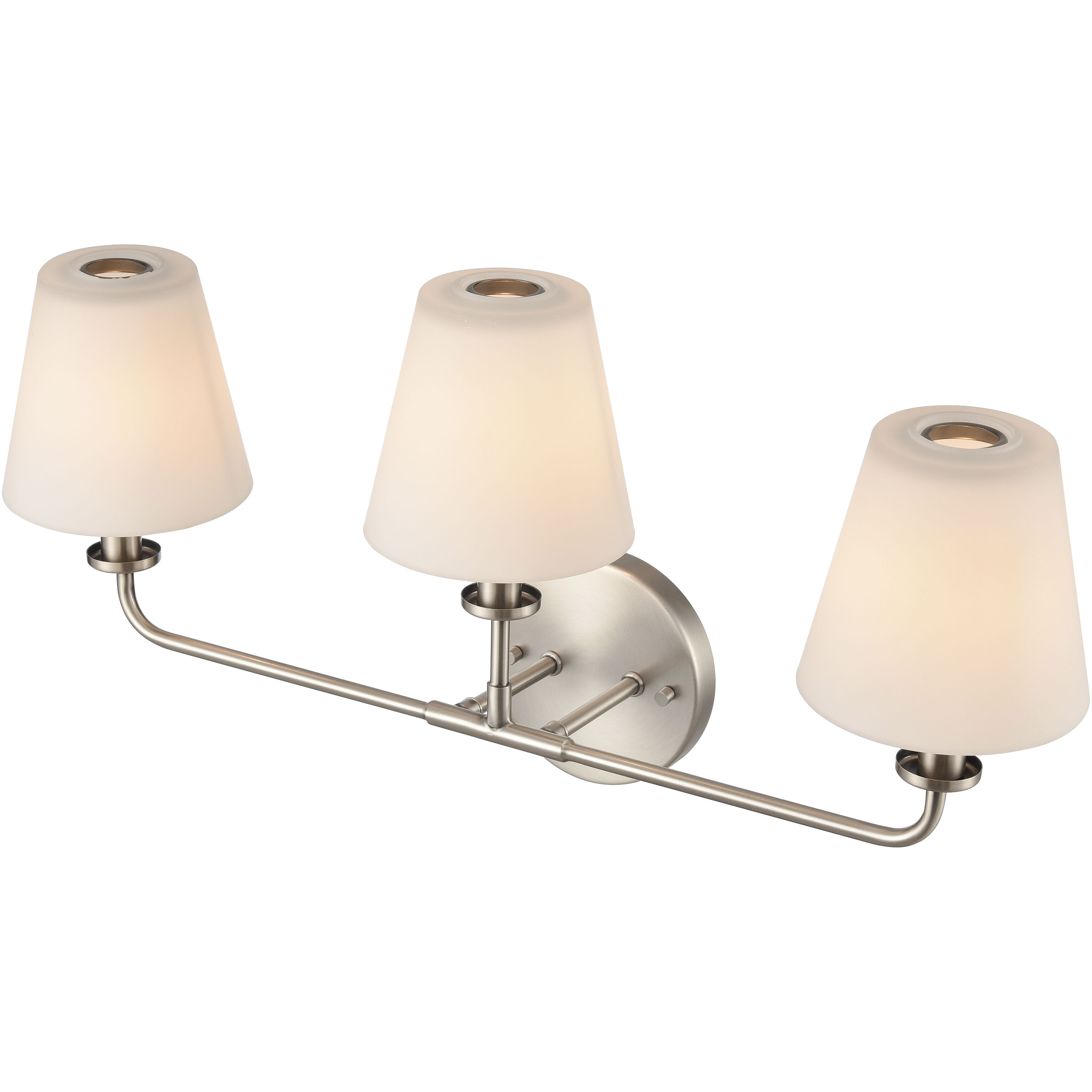 Minerva 3 Light 24 inch Antique Nickel Vanity Light Wall Light