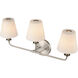 Minerva 3 Light 24 inch Antique Nickel Vanity Light Wall Light