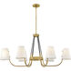 Aston LED 46 inch Heritage Brass Indoor Linear Chandelier Ceiling Light