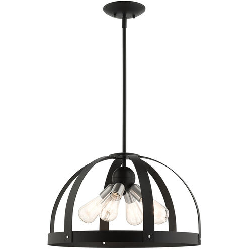 Stoneridge 4 Light 20 inch Textured Black Pendant Chandelier Ceiling Light