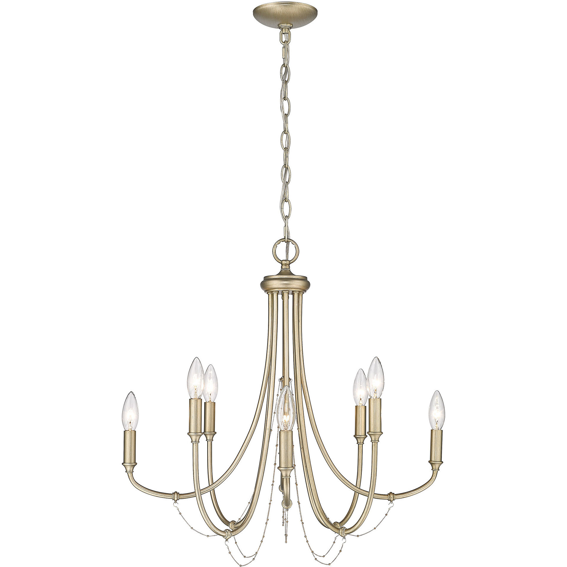 Kamila 24 inch 60.00 watt White Gold Chandelier Ceiling Light