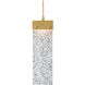 Parallel LED 2.3 inch Beige Silver Pendant Ceiling Light in 3000K LED, Metallic Beige Silver, Clear Granite