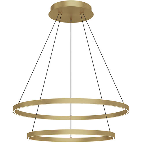 Cerchio LED 31.5 inch Brushed Gold Chandelier Ceiling Light