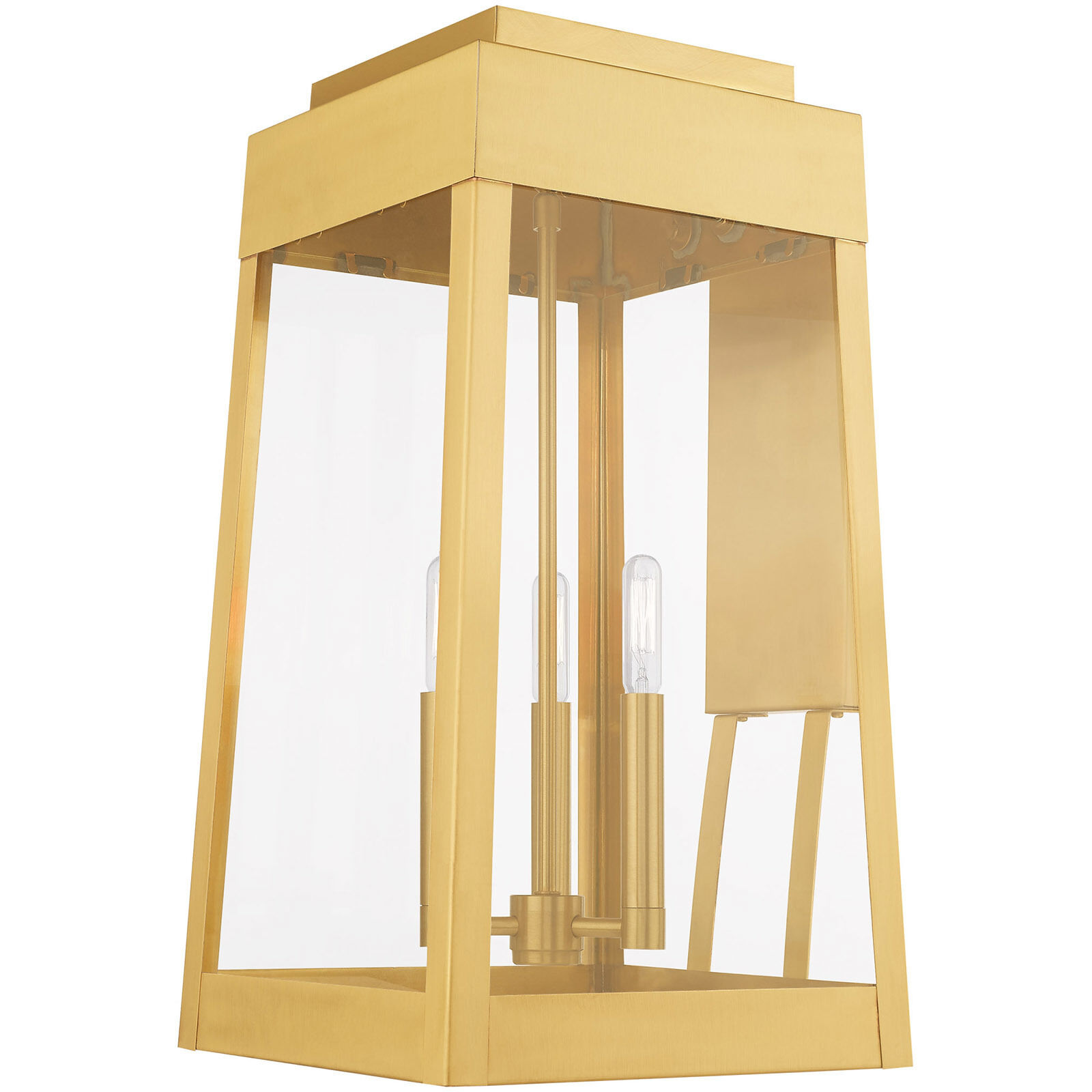 Oslo 3 Light 20 inch Satin Brass Outdoor Wall Lantern