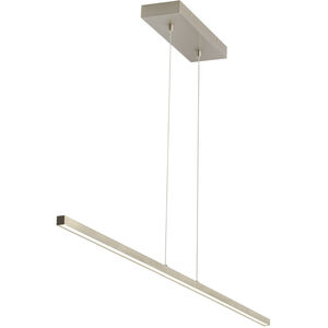 Essence Linear Suspension Ceiling Light in Satin Nickel, Integrated LED