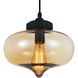 Glass 1 Light 11 inch Black Down Mini Pendant Ceiling Light