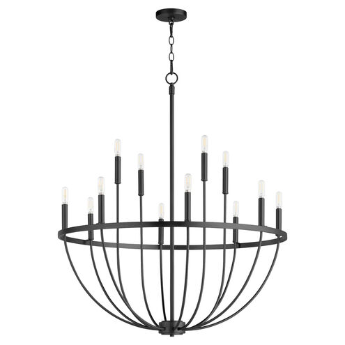 Tribute 12 Light 34 inch Matte Black Chandelier Ceiling Light