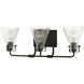 Jaden 3 Light 24 inch Midnight Black Bath Vanity Wall Sconce Wall Light