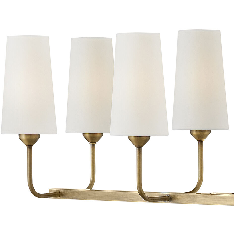 Lewis 44.25 inch Heritage Brass Indoor Linear Chandelier Ceiling Light