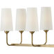 Lewis 44.25 inch Heritage Brass Indoor Linear Chandelier Ceiling Light