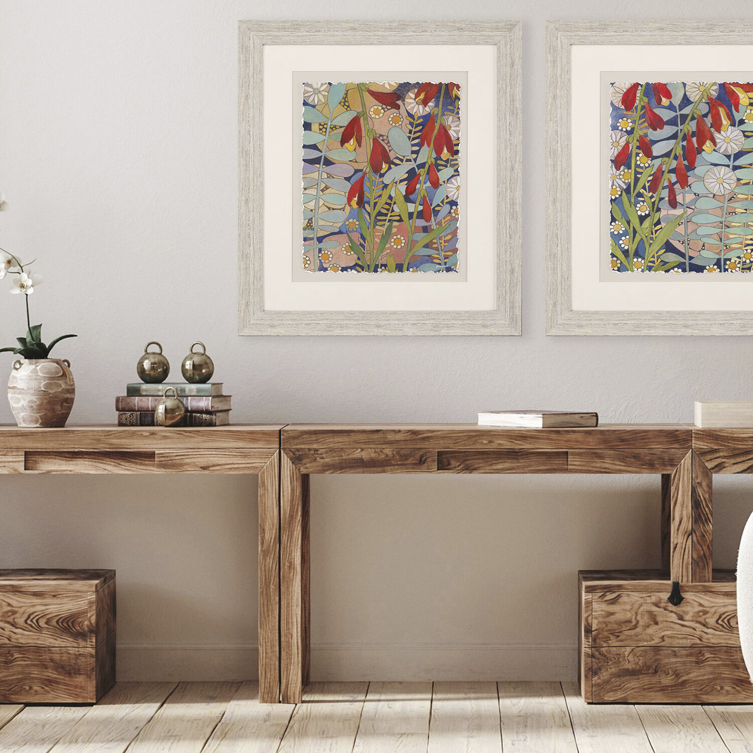 Summer's End Blue and Multi and Red and Green Framed Art, Propac