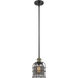 Franklin Restoration Bell Cage LED 6 inch Black Antique Brass Mini Pendant Ceiling Light in Plated Smoke, Franklin Restoration