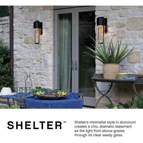 Shelter LED 16 inch Hematite Outdoor Wall Mount Lantern, Medium