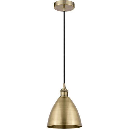 Edison Dome LED 8 inch Antique Brass Mini Pendant Ceiling Light
