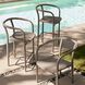 Feller 37 inch Fossil and Gray with Brushed Steel Outdoor Counter Stool