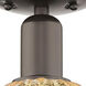 Preston 1 Light 6.25 inch Oil Rubbed Bronze Semi-Flush Mount Ceiling Light in Mercury Glass