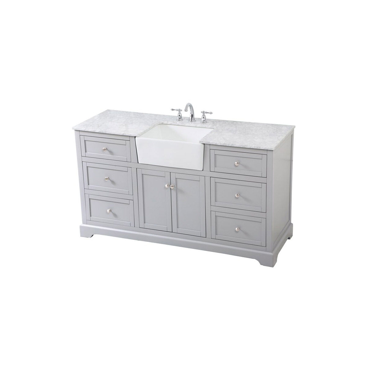 Franklin 60 X 22 X 35 inch Grey Bathroom Vanity Cabinet