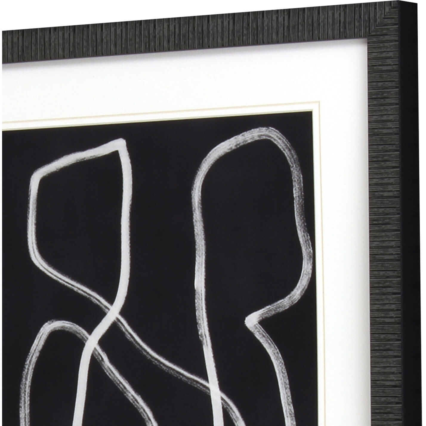 Naive Lines Black and Beige and Neutral and White Framed Art