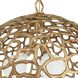 Lotus 3 Light 33 inch Antique Brass Pendant Ceiling Light