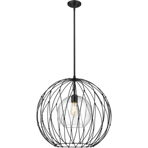 Elle 1 Light 24 inch Matte Black Pendant Ceiling Light