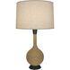 Hatteras 30 inch 150.00 watt Natural Rope with Deep Patina Bronze Table Lamp Portable Light in Heather Linen