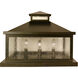 Canterbury 4 Light 13 inch Pewter Column Mount in Almond Mica