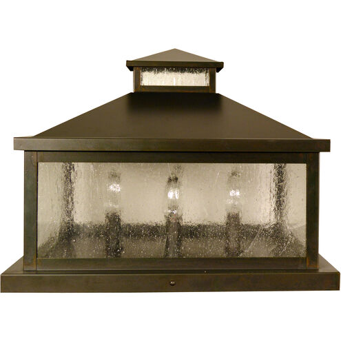 Canterbury 4 Light 13 inch Pewter Column Mount in Almond Mica