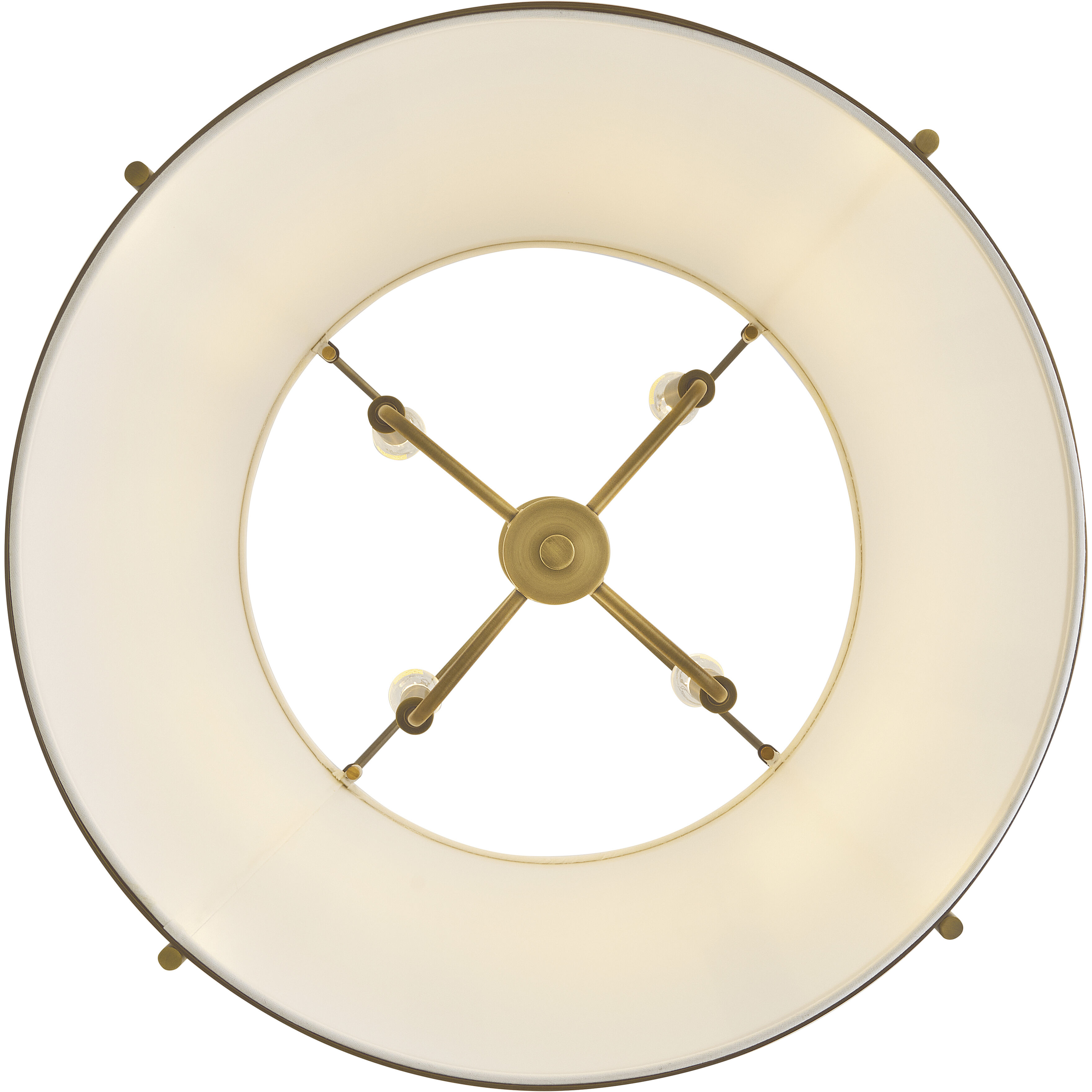 Clarke 4 Light 24.5 inch Lacquered Dark Brass Chandelier Ceiling Light in Lacquered Dark Brass with Off White