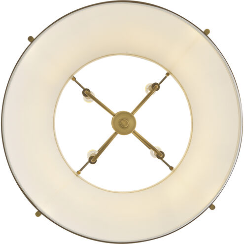 Clarke 4 Light 24.5 inch Lacquered Dark Brass Chandelier Ceiling Light in Lacquered Dark Brass with Off White
