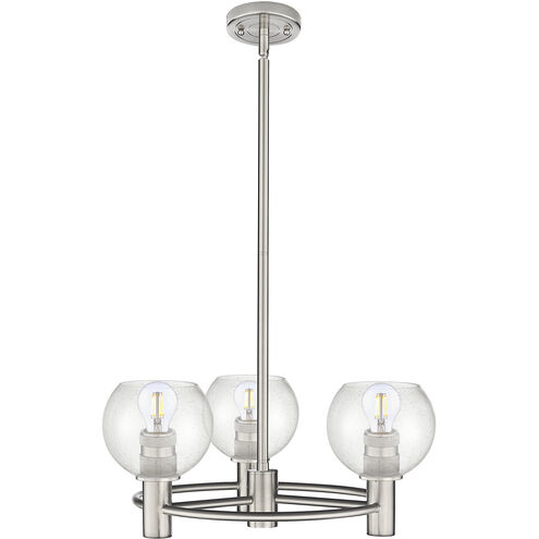 Crown Point 3 Light 20 inch Satin Nickel Pendant Ceiling Light in Seedy Glass