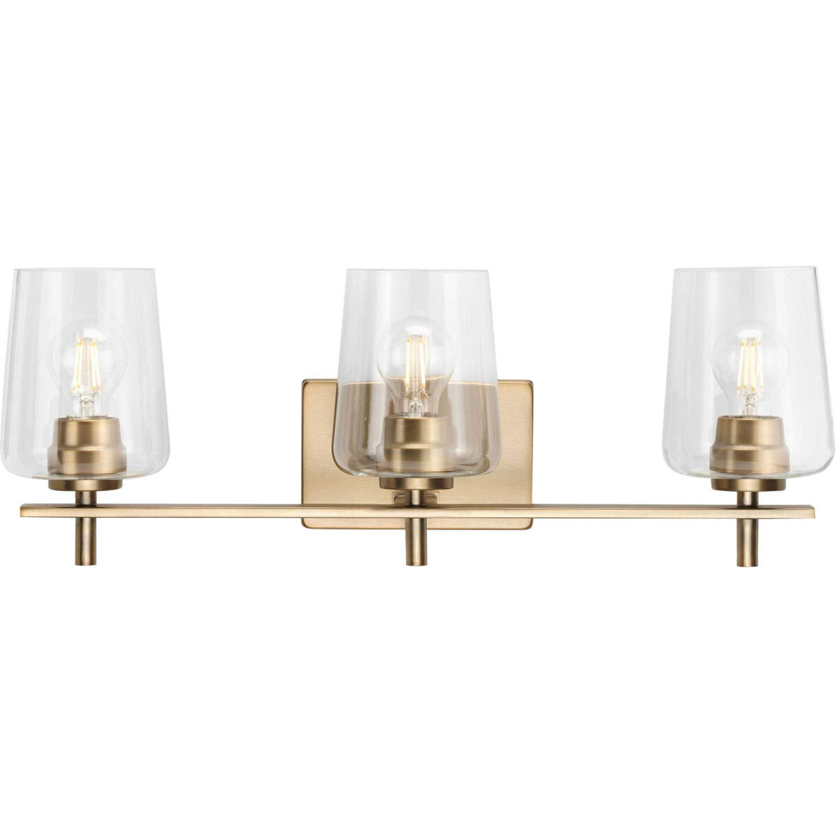 Calais 3 Light 24 inch Vintage Brass Bath Vanity Wall Light