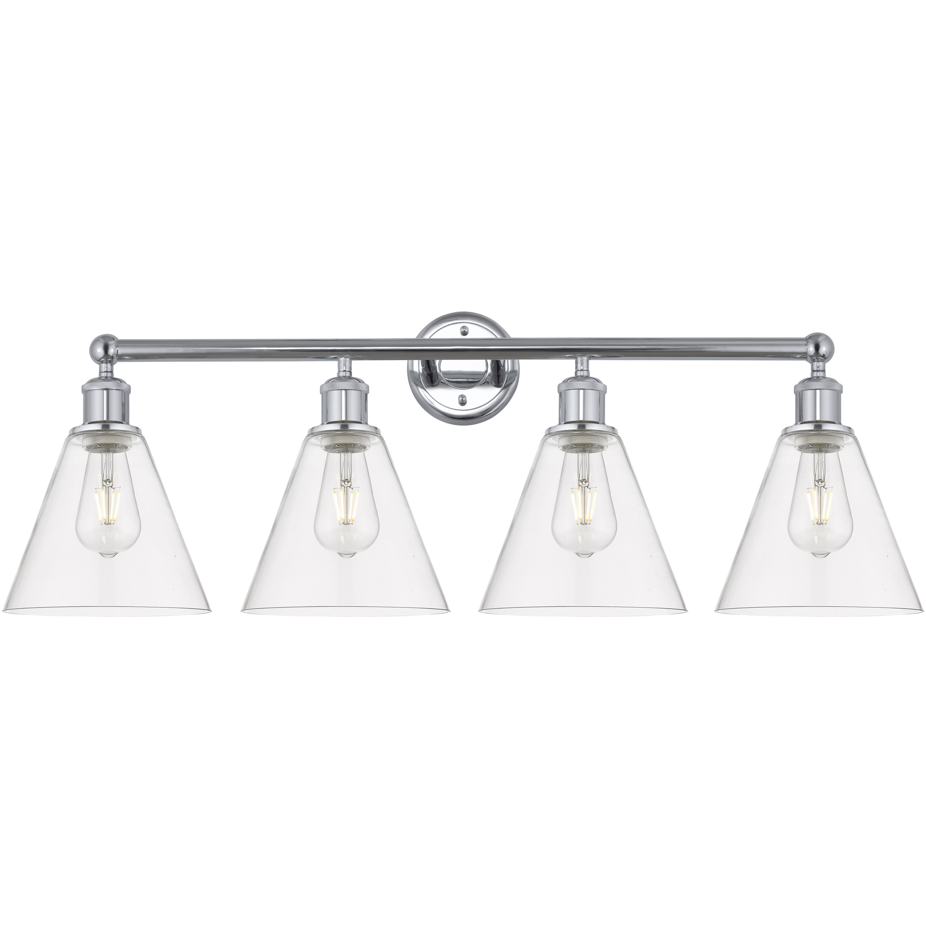 Berkshire 4 Light 35 inch Polished Chrome Bath Vanity Light Wall Light in Clear