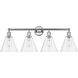 Berkshire 4 Light 35 inch Polished Chrome Bath Vanity Light Wall Light in Clear