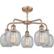 Belfast 5 Light 24 inch Antique Copper Chandelier Ceiling Light in Clear Crackle