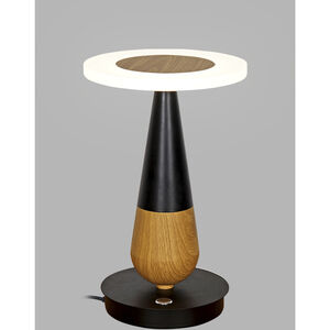 Silva 12 inch 8.00 watt Plated Wood/Black Table Lamp Portable Light