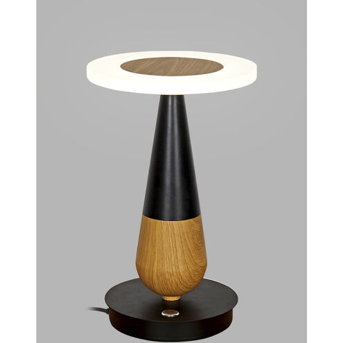 Silva 12 inch 8.00 watt Plated Wood/Black Table Lamp Portable Light
