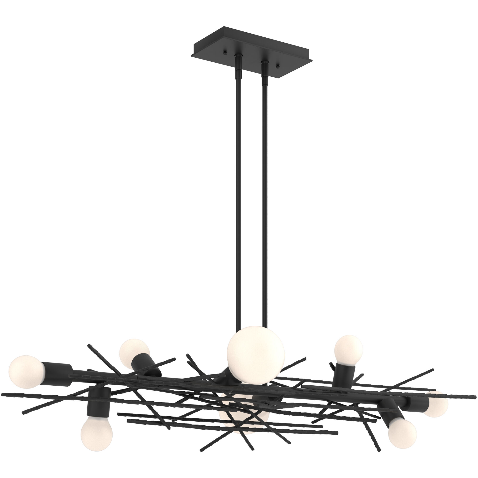 Brindille 8 Light 54.8 inch Black Linear Pendant Ceiling Light