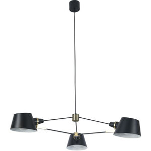 Canada 3 Light 32 inch Black Chandelier Ceiling Light