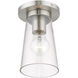 Cityview 1 Light 5 inch Brushed Nickel Small Flush Mount Ceiling Light, Small