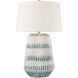 Devon 32 inch 150 watt White with Blue Table Lamp Portable Light