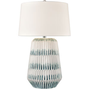 Devon 32 inch 150 watt White with Blue Table Lamp Portable Light