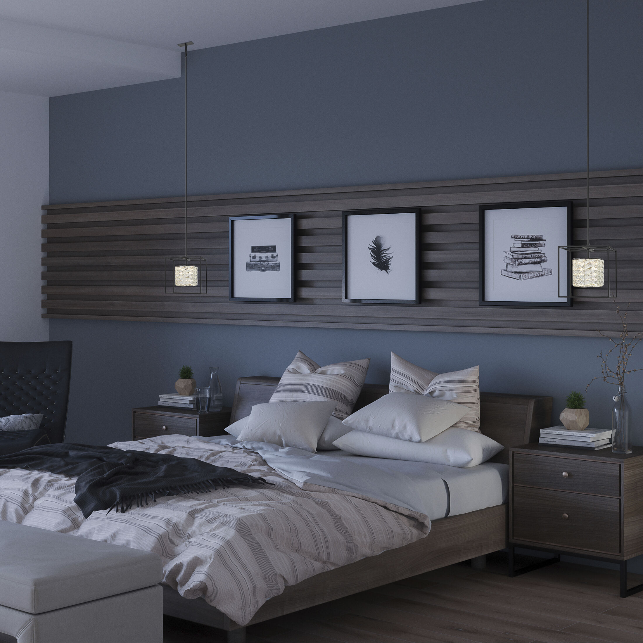 Dazzle LED 12 inch Matte Black Pendant Ceiling Light