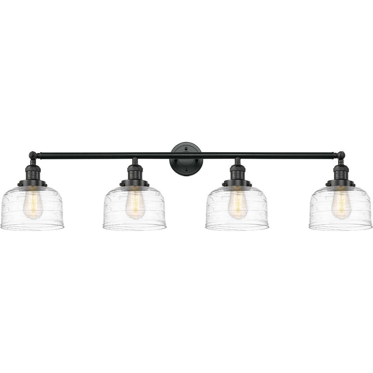 Franklin Restoration Bell 4 Light 44 inch Matte Black Bath Vanity Light Wall Light