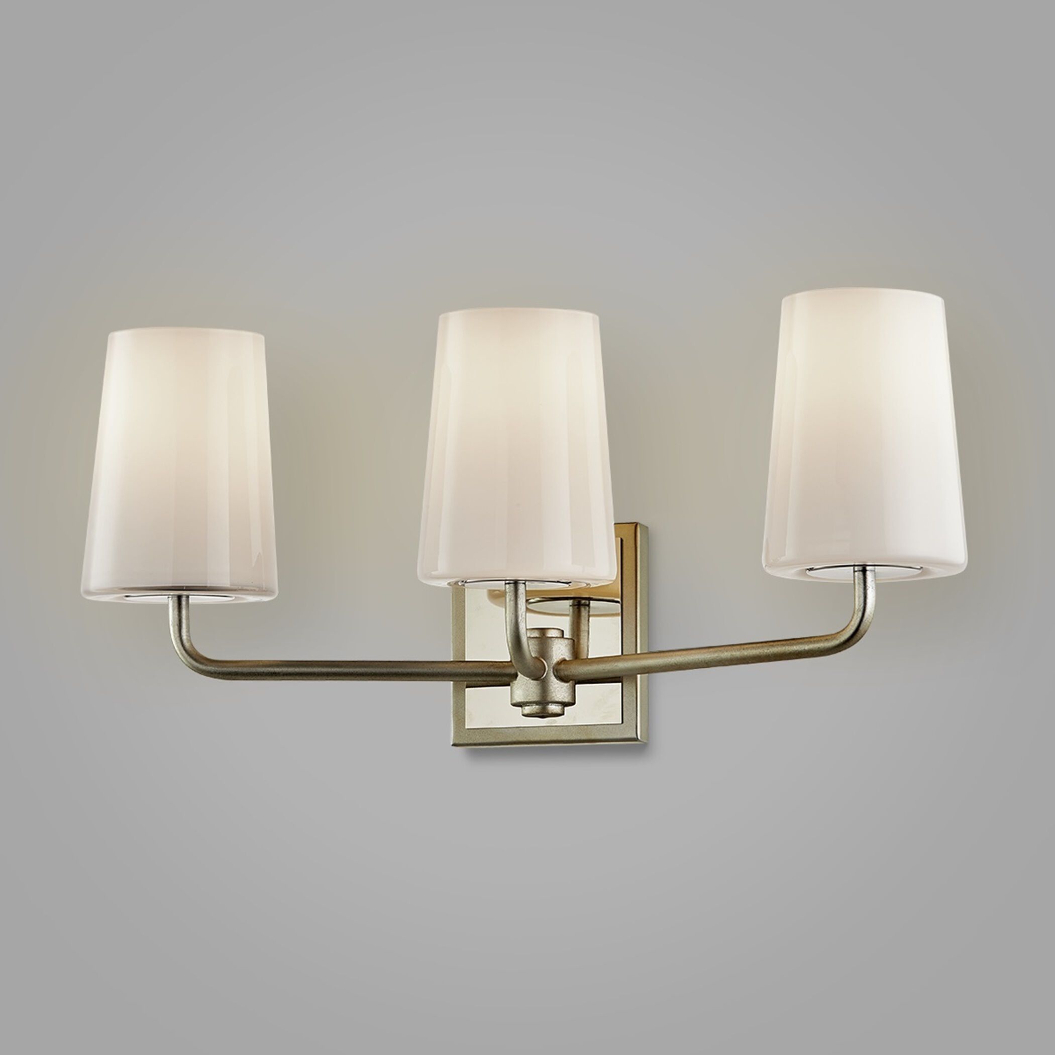 Simone 3 Light 20.5 inch Silver Leaf Polished Nickel Bath And Vanity Wall Light