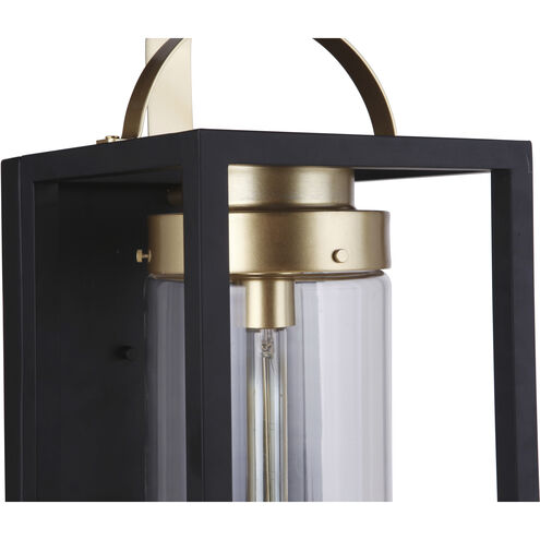 Neo 1 Light 28 inch Midnight / Satin Brass Outdoor Wall Lantern