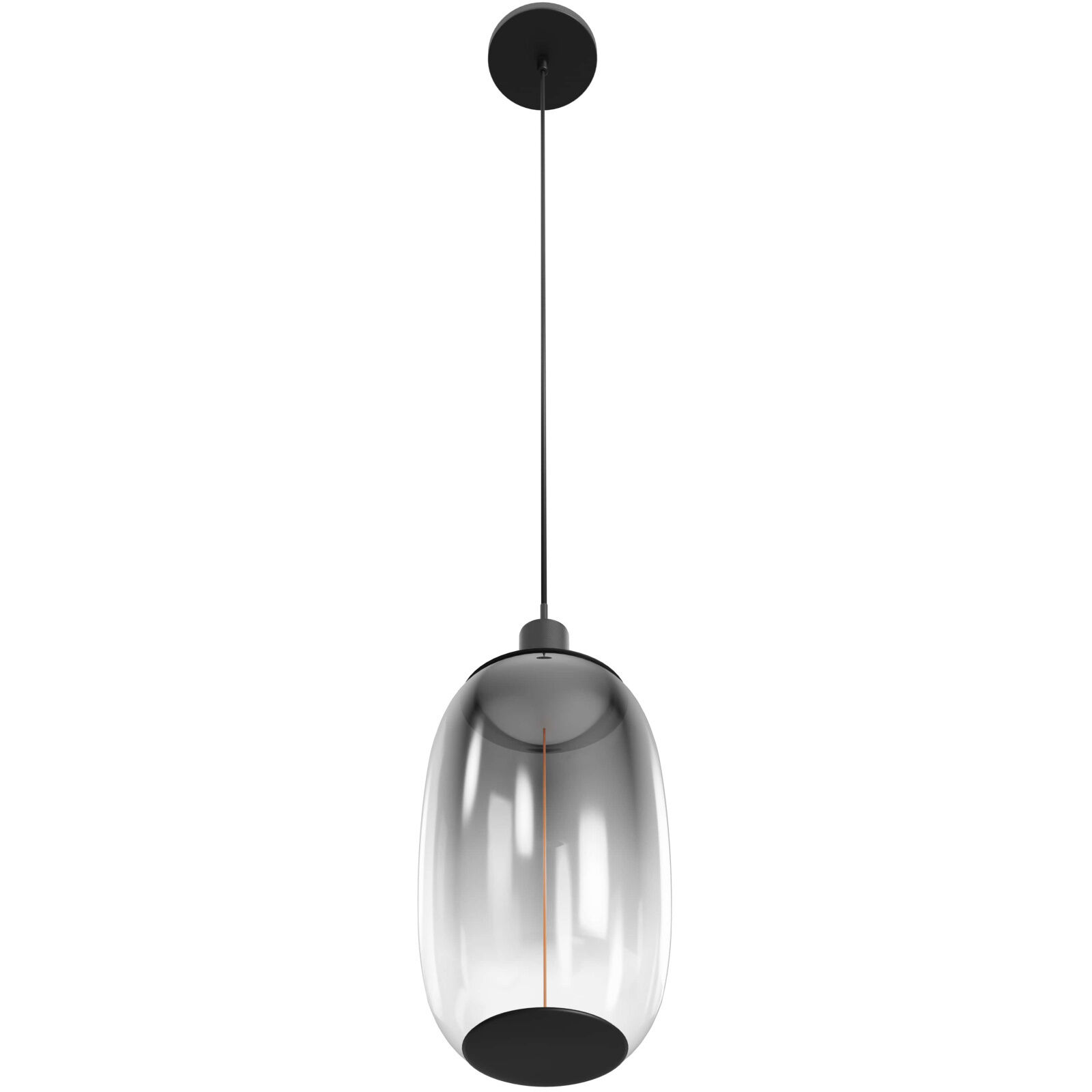Monaco LED 8 inch Black+Smoky Pendant Ceiling Light
