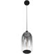 Monaco LED 8 inch Black+Smoky Pendant Ceiling Light