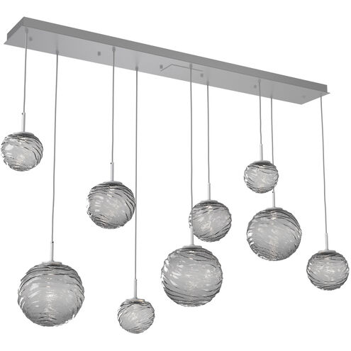 Gaia LED 70 inch Classic Silver Linear Multi-Pendant Ceiling Light in Smoke, 2700K LED